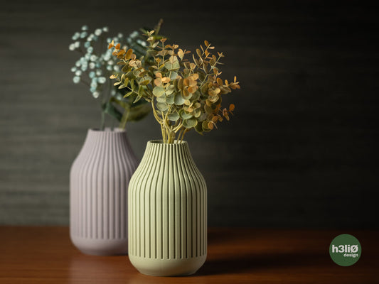 Vase Strata, les deux teintes fleuries.