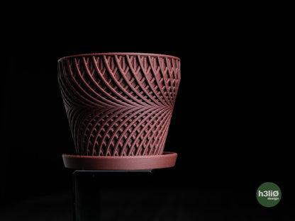 Jardinière Adrift, version Dark Red avec sa coupe.